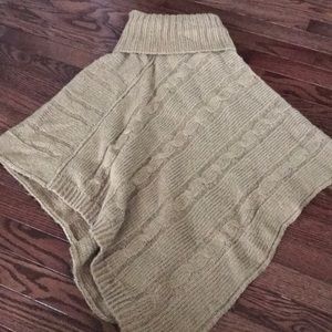 Brown knit poncho